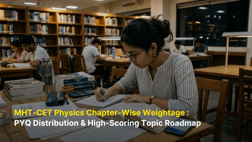 MHT-CET Physics Chapter-Wise Weightage 2026: PYQ Distribution & High-Scoring Topic Roadmap 1 MHT CET Physics Chapter Wise Weightage PYQ Distribution High Scoring Topic Roadmap