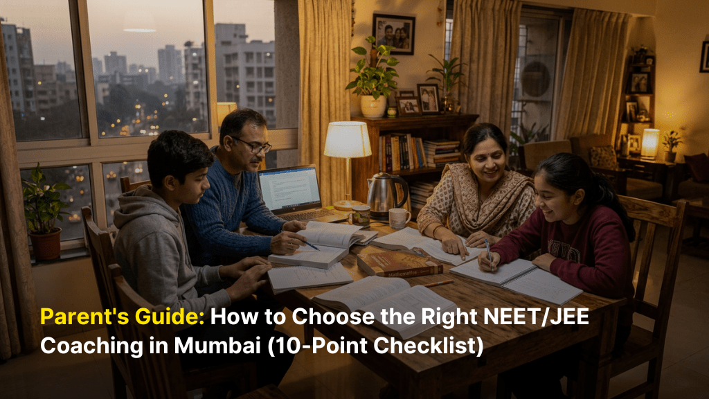 Parent's Guide: How to Choose the Right NEET/JEE Coaching in Mumbai (10-Point Checklist) 1 Parents Guide How to Choose the Right NEET JEE Coaching in Mumbai 10 Point Checklist