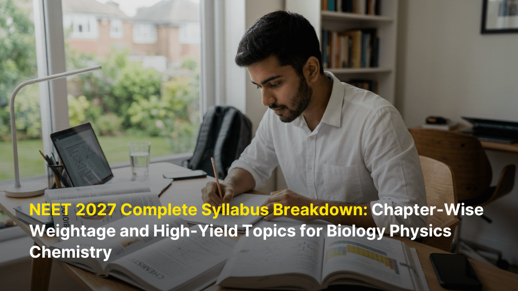 NEET 2027 Complete Syllabus Breakdown: Chapter-Wise Weightage and High-Yield Topics for Biology, Physics, and Chemistry 1 NEET 2027 Complete Syllabus Breakdown Chapter Wise Weightage and High Yield Topics for Biology Physics Chemistry
