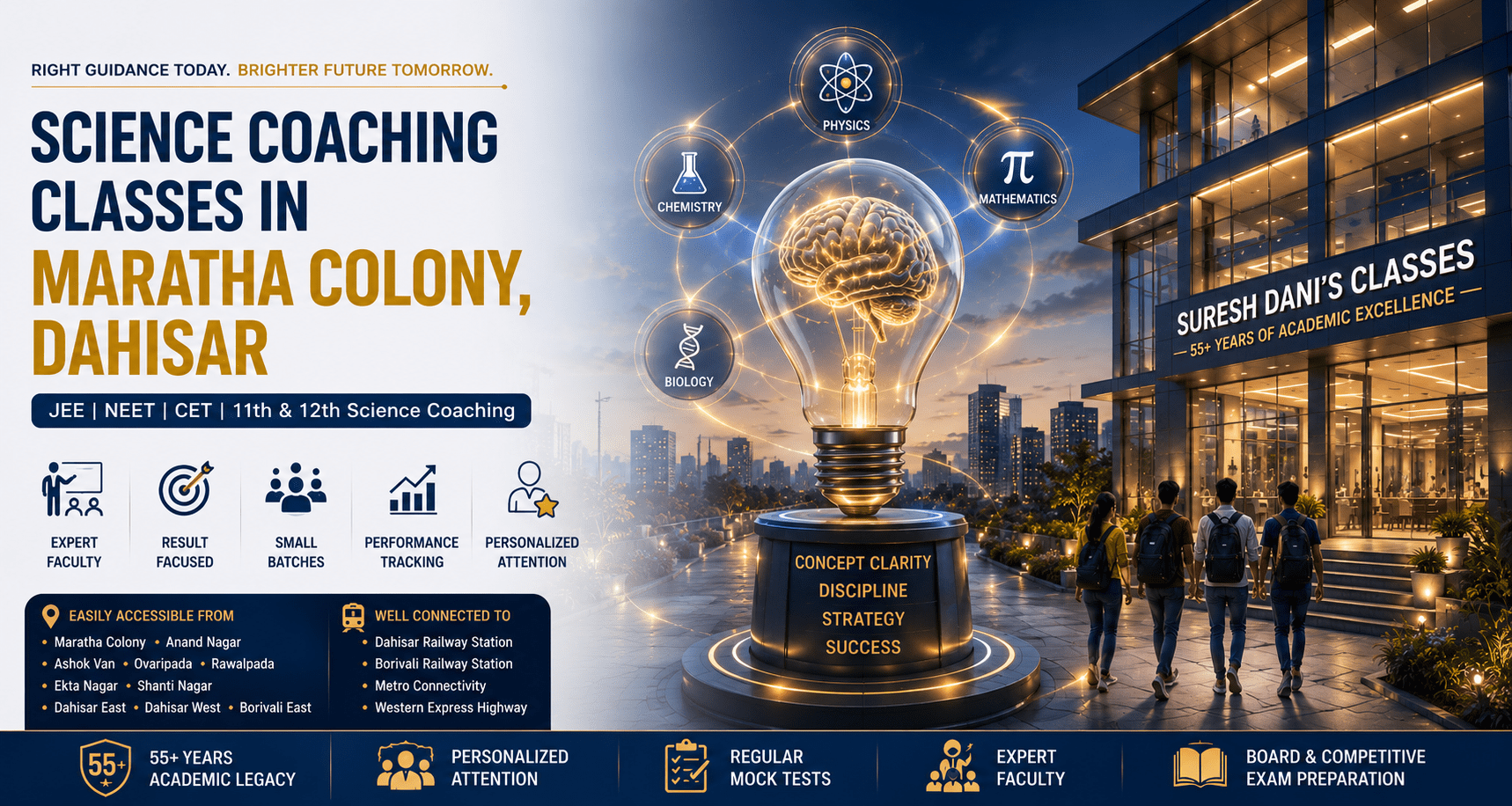 Science Coaching Classes in Maratha Colony, Dahisar | JEE, NEET, CET & 11th–12th Science Coaching 1 Science Coaching Classes in Maratha Colony Dahisar with expert coaching for JEE NEET CET and 11th 12th Science students